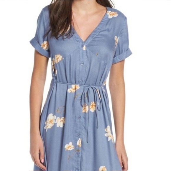 NWT Volcom “Good to be you” Cornflower Blue Floral Maxi Dress - Picture 2 of 9